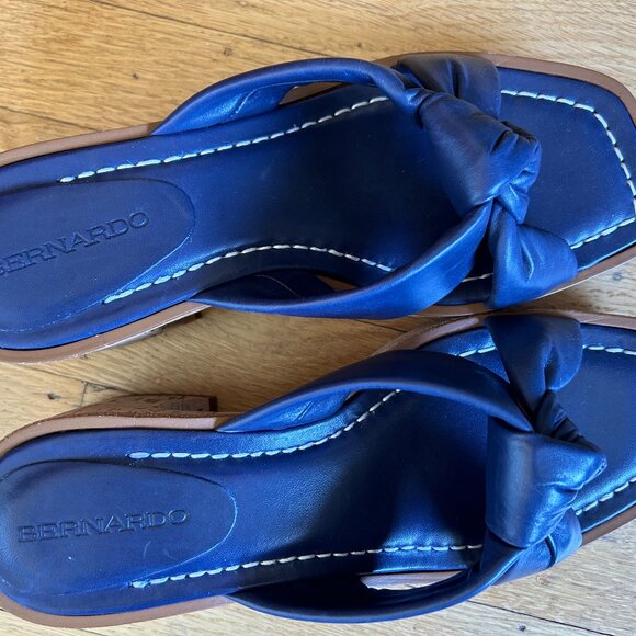 Women's LEATHER Blue Bernardo Jolie Platform Sandal, size 7, NEW
